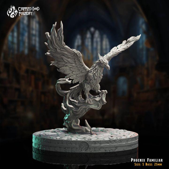 Phoenix Familiar from "The Imposter Mage" by Crippled God Foundry Miniatures