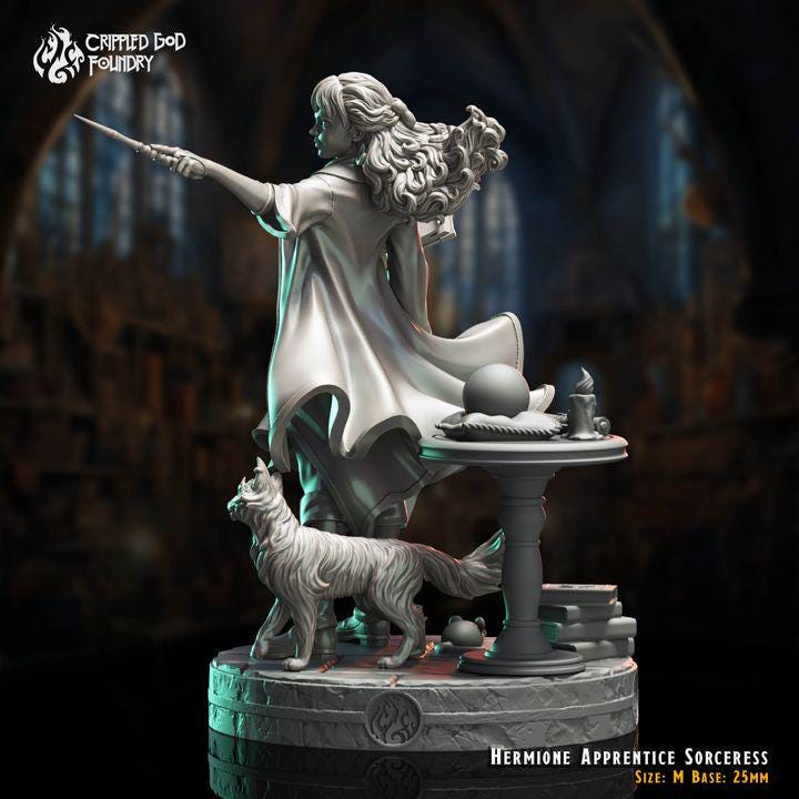Hermione, Apprentice Sorceress from "The Imposter Mage" by Crippled God Foundry Miniatures