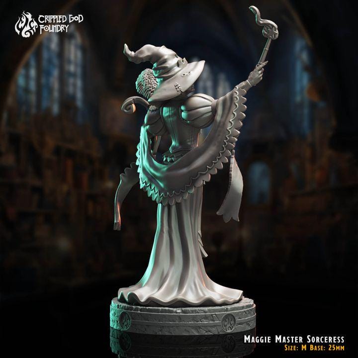 Maggie Master Sorceress from "The Imposter Mage" by Crippled God Foundry Miniatures