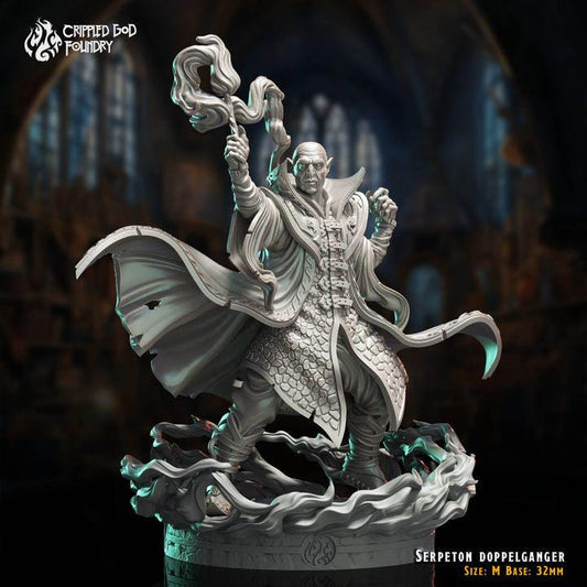 Serpeton the Mage Doppelganger from "The Imposter Mage" by Crippled God Foundry Miniatures