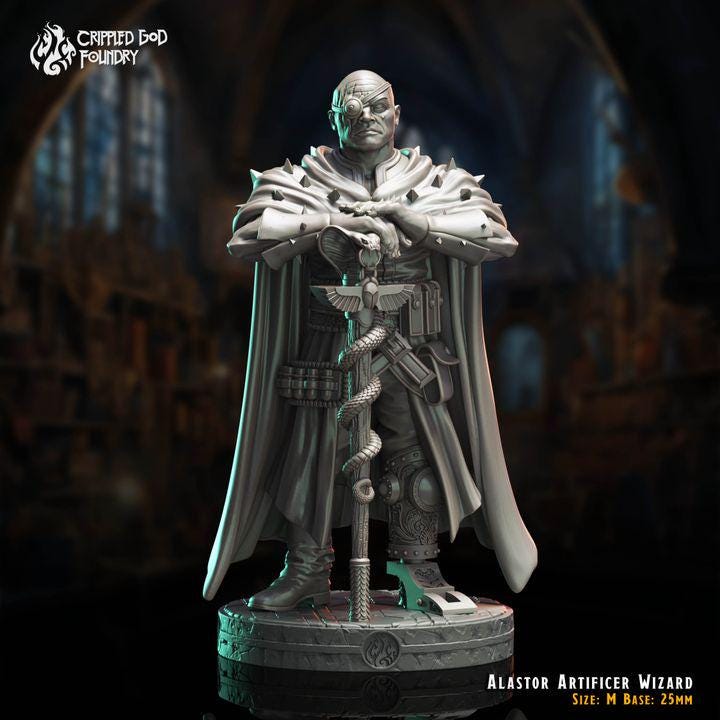 Alastor Artificer Wizard from "The Imposter Mage" by Crippled God Foundry Miniatures