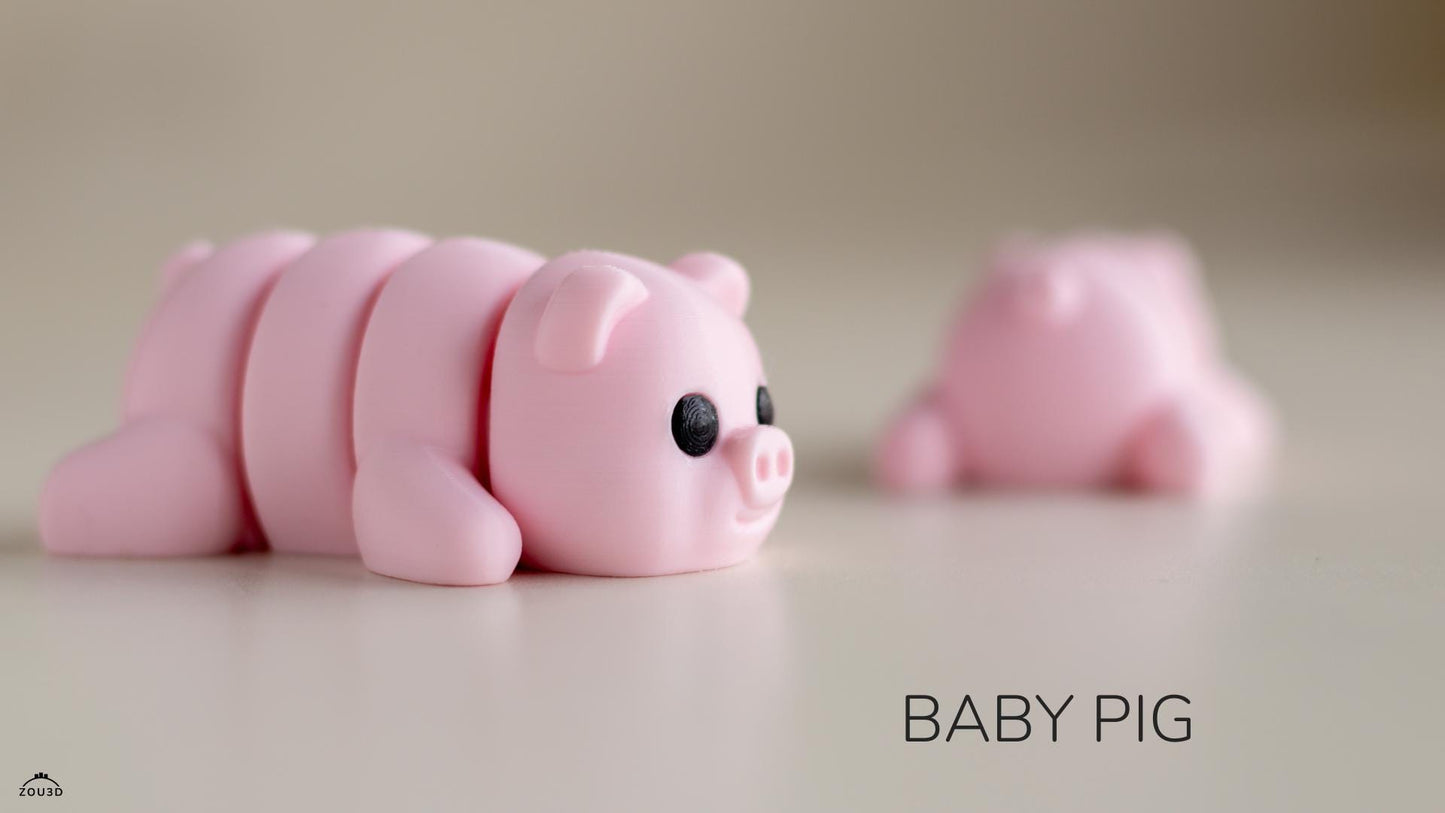 Baby Pig 3D Printed Fidget Toy by  Zou3D