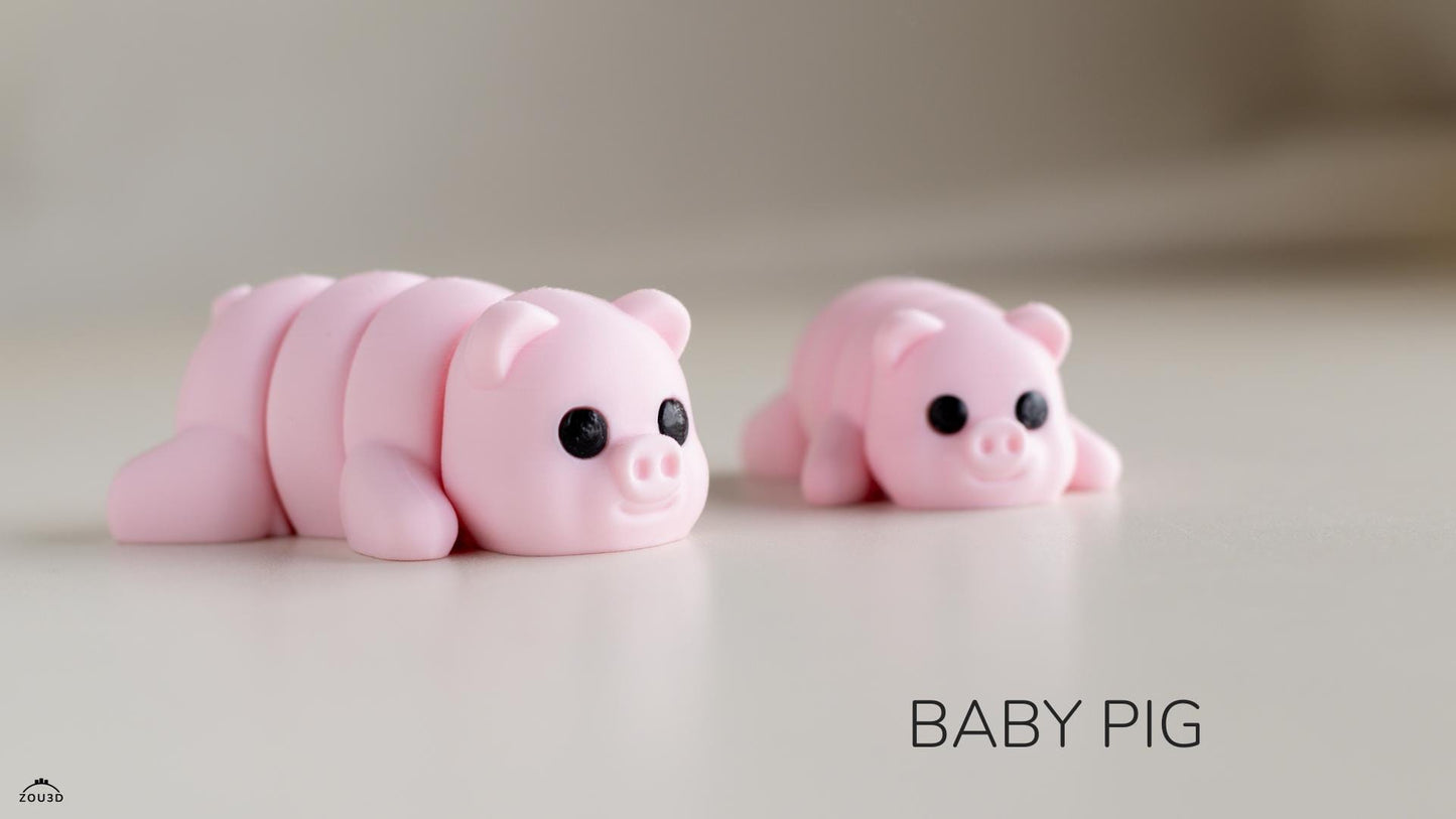 Baby Pig 3D Printed Fidget Toy by  Zou3D