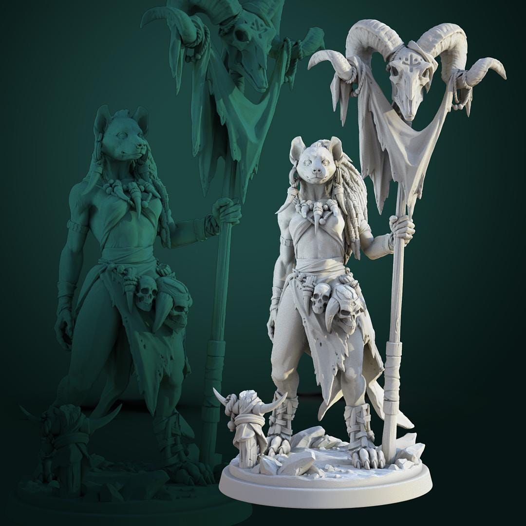 Meirsoa Gnoll Matriarch by White Werewolf Tavern Miniatures RPG