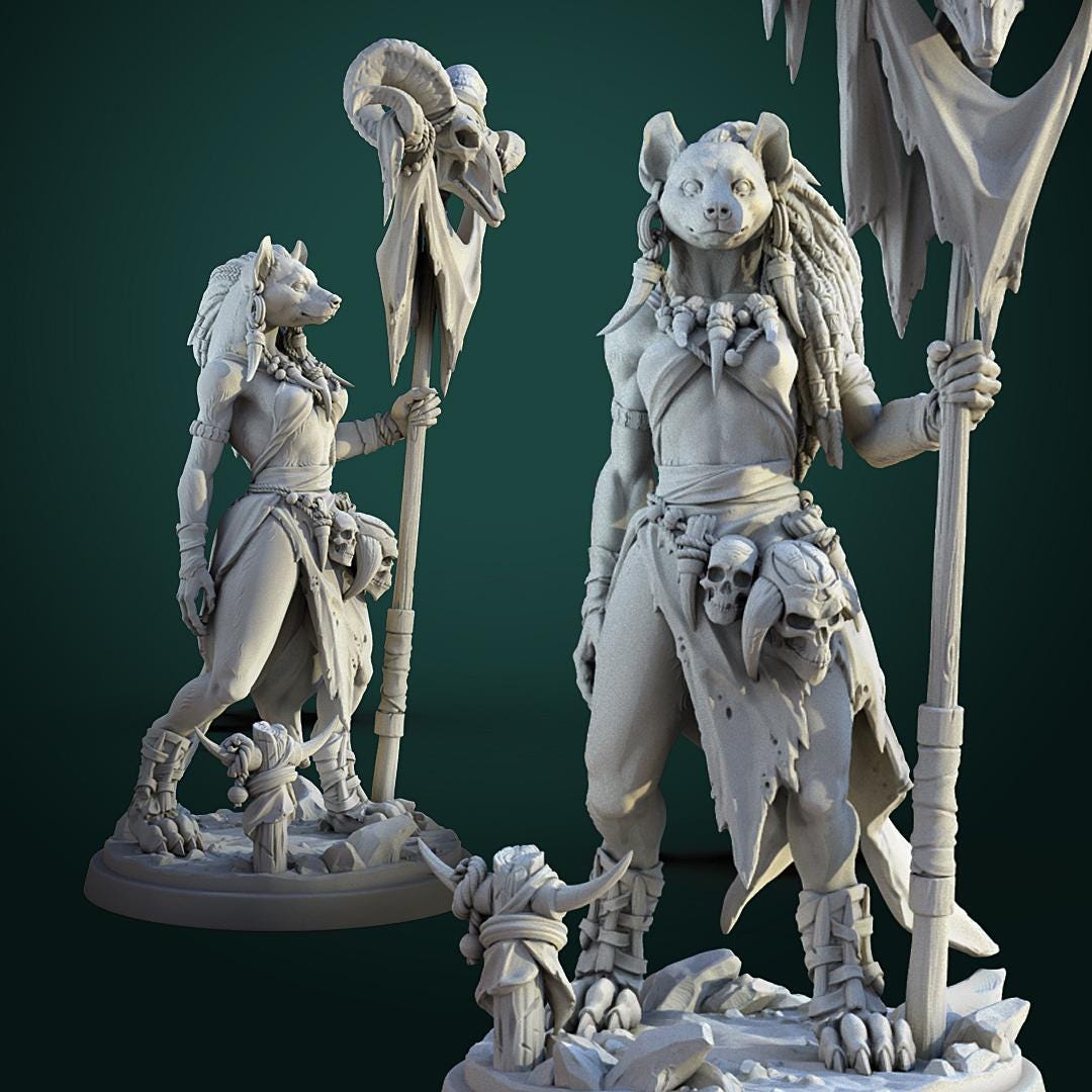 Meirsoa Gnoll Matriarch by White Werewolf Tavern Miniatures RPG