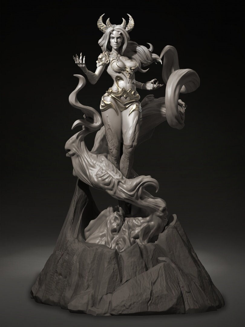 Lazabel the Warlock Pin Up by Dungeons and Maidens Miniatures