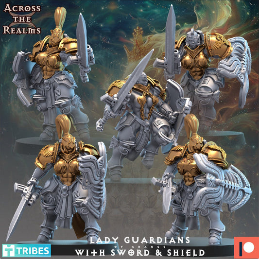 Lady Guardians with Sword & Shield by Across the Realms Miniatures