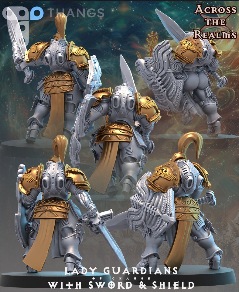 Lady Guardians with Sword & Shield by Across the Realms Miniatures
