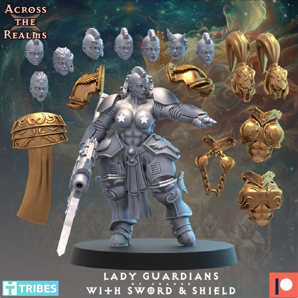 Lady Guardians with Sword & Shield by Across the Realms Miniatures