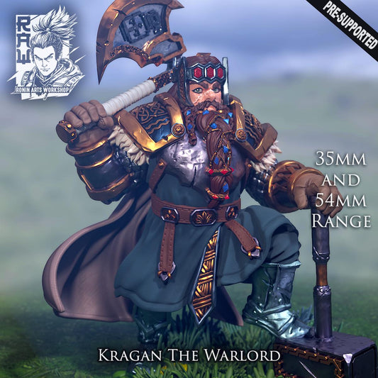 Kragan The Warlord - Warrior King Dwarf by Ronin Arts Workshop Miniatures