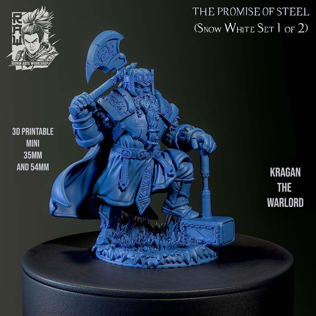 Kragan The Warlord - Warrior King Dwarf by Ronin Arts Workshop Miniatures