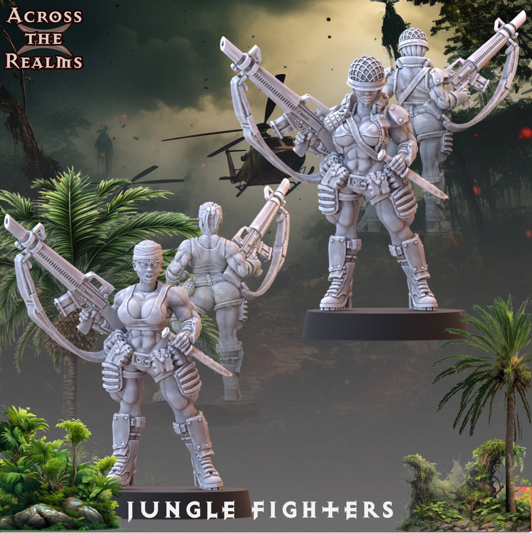 Jungle Fighter Babes by Across the Realms Miniatures