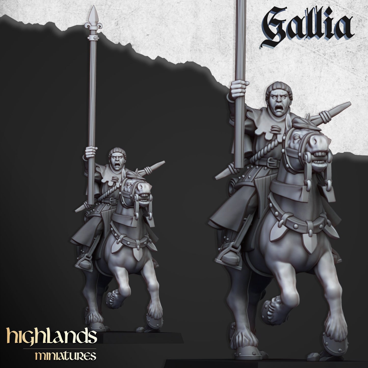 Mounted Men at Arms Unit of Gallia  by Highland Miniatures