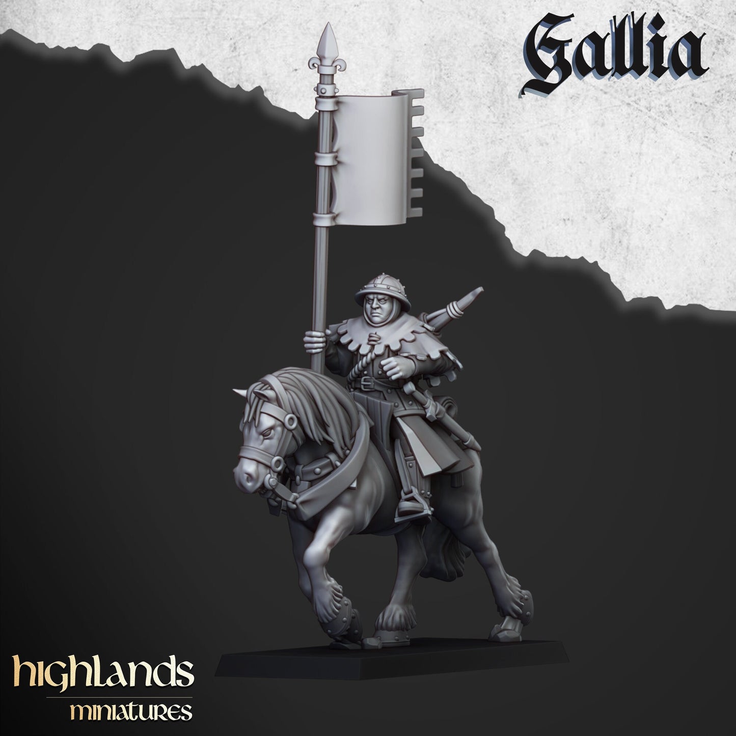 Mounted Men at Arms Unit of Gallia  by Highland Miniatures