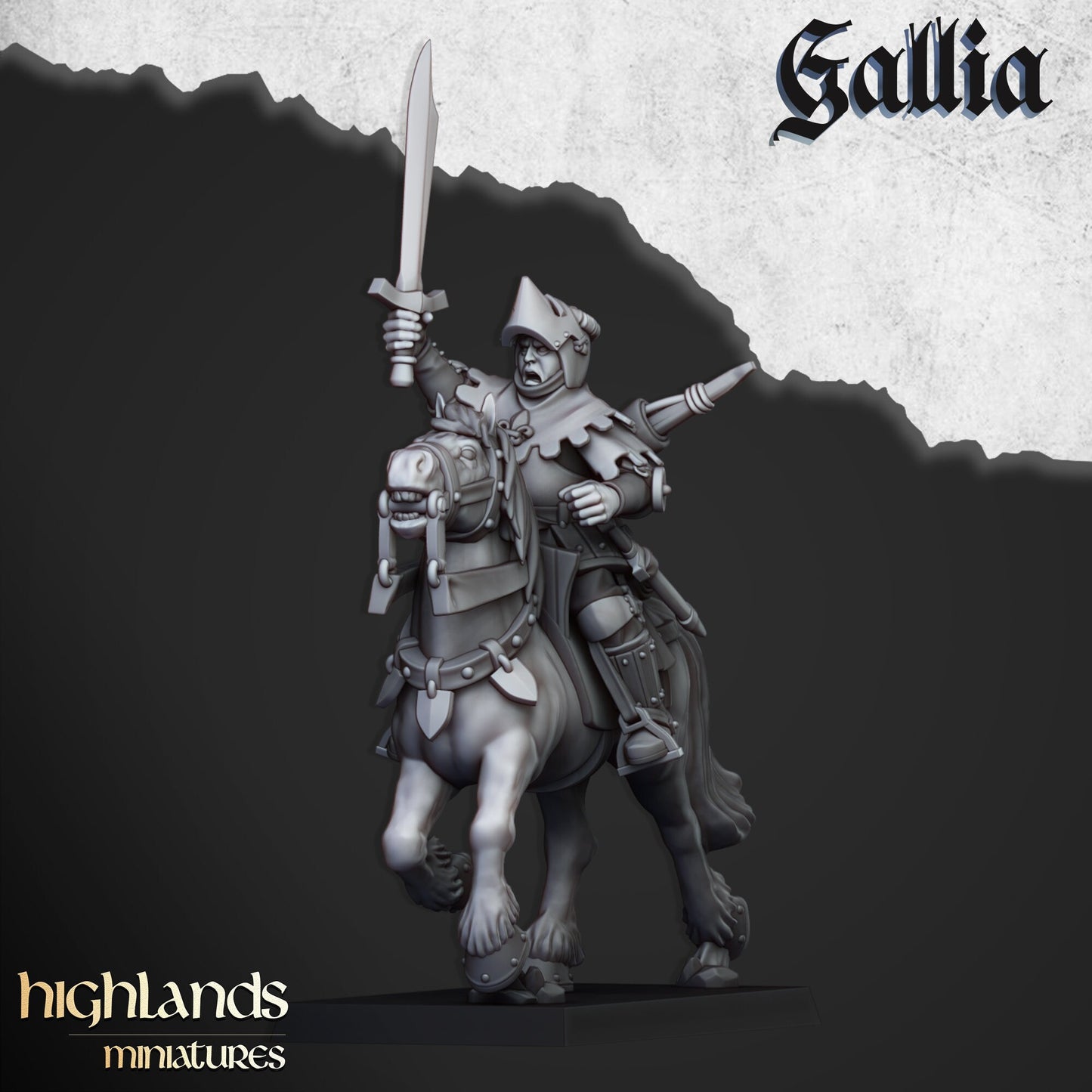 Mounted Men at Arms Unit of Gallia  by Highland Miniatures