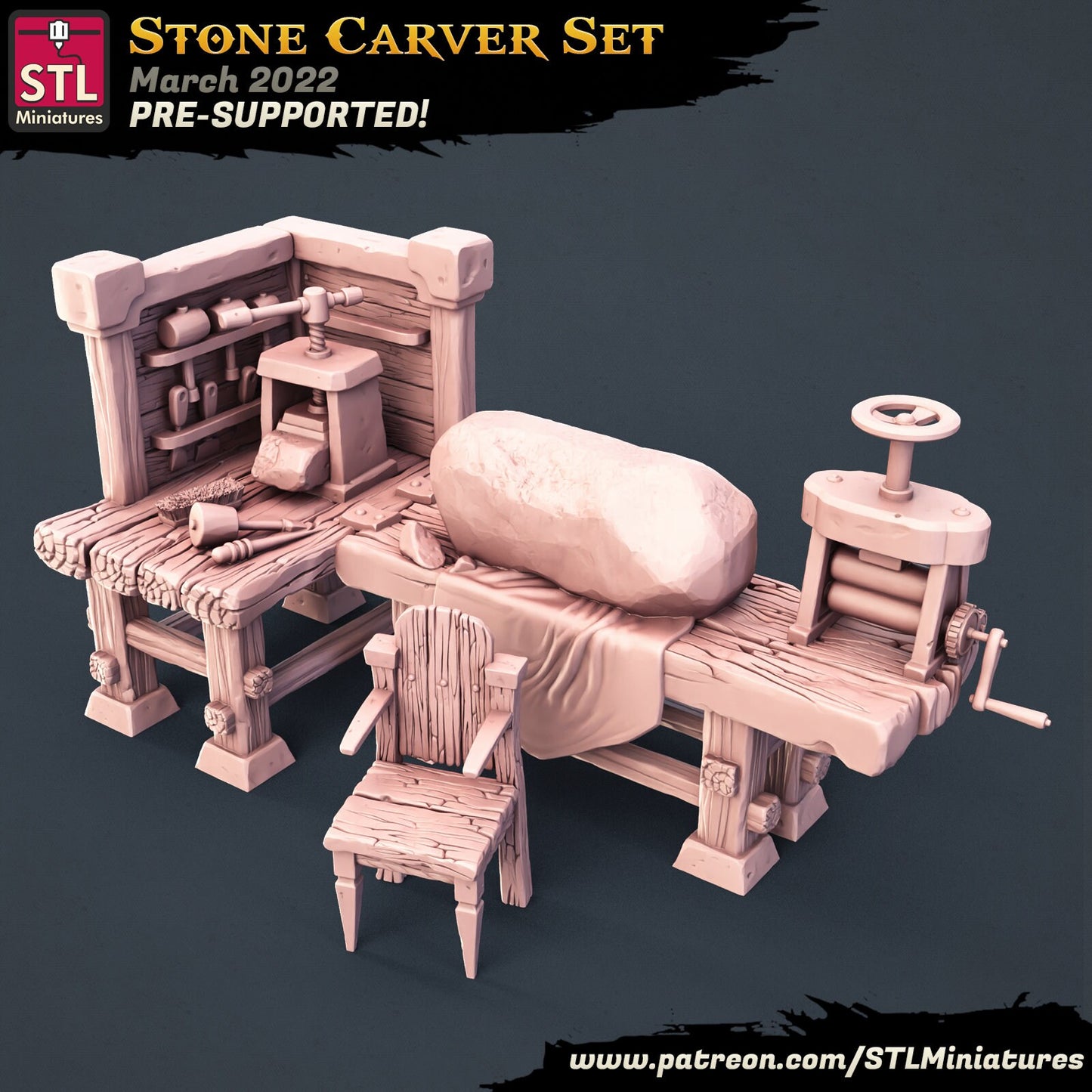 Stone Carver Set by STL Miniatures