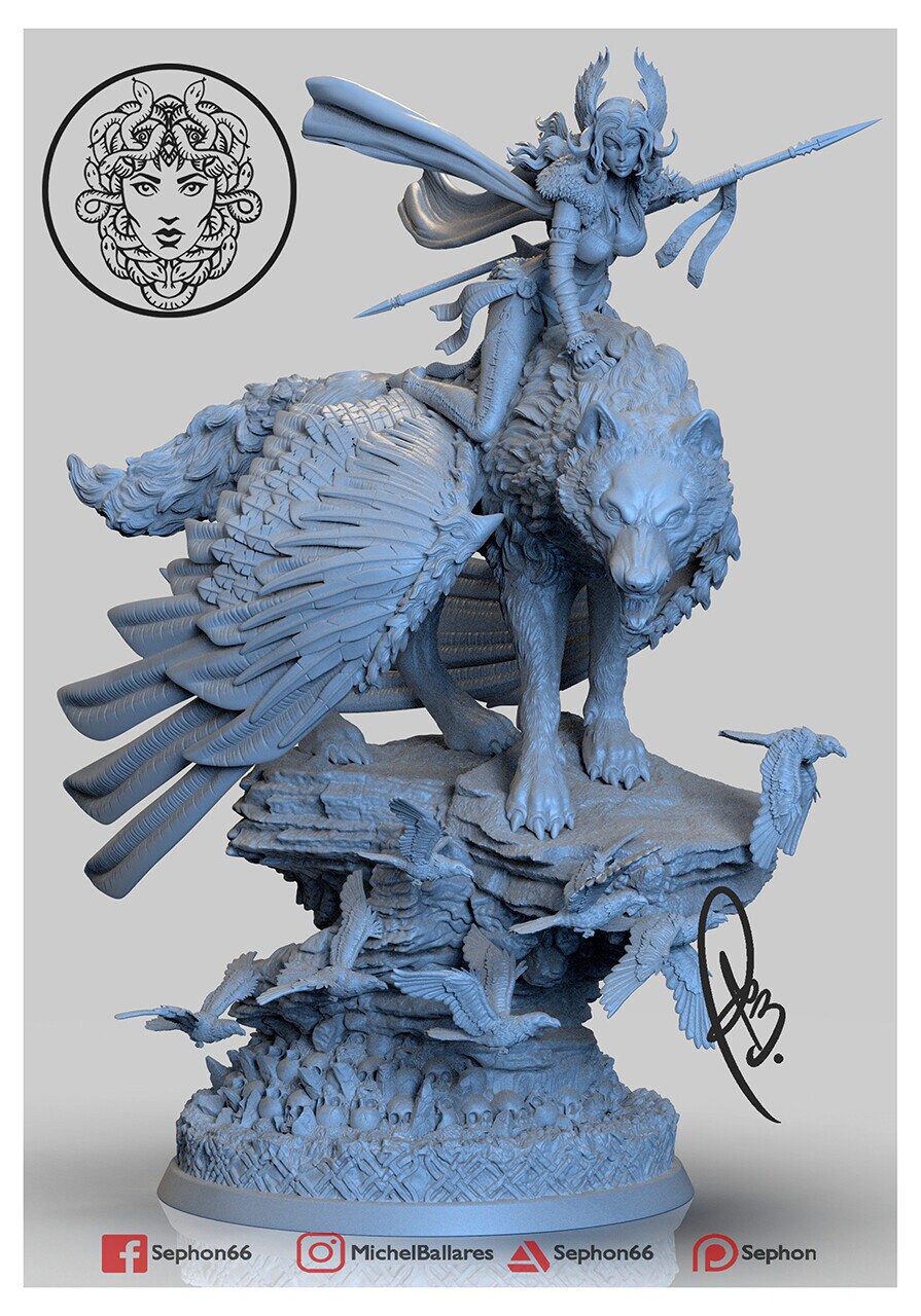 Nordic Valkyrie Statue Model Kit by Creative Geek MB