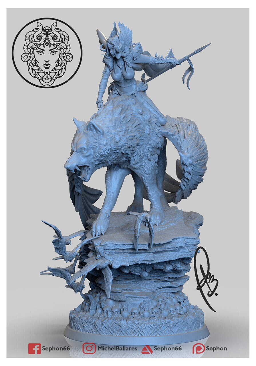 Nordic Valkyrie Statue Model Kit by Creative Geek MB