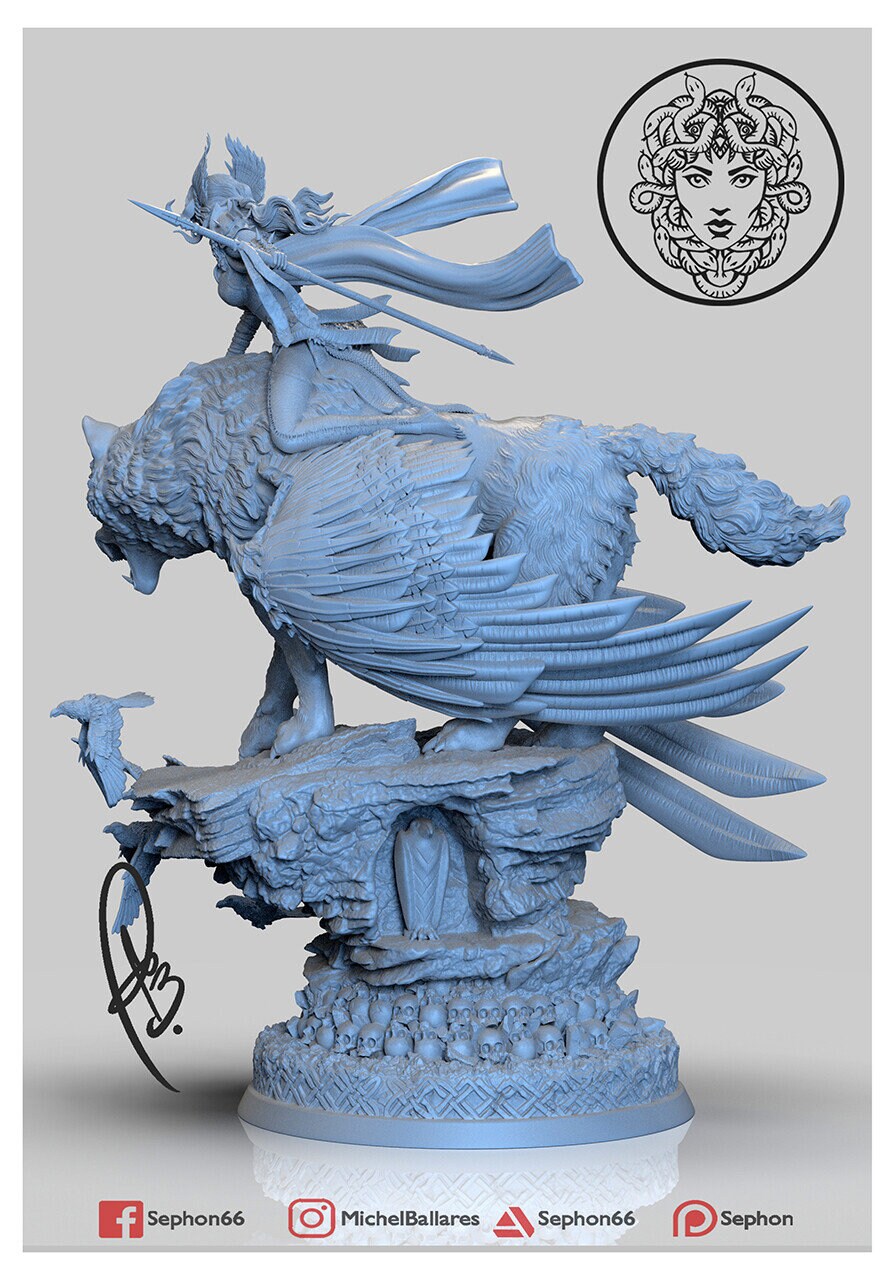 Nordic Valkyrie Statue Model Kit by Creative Geek MB