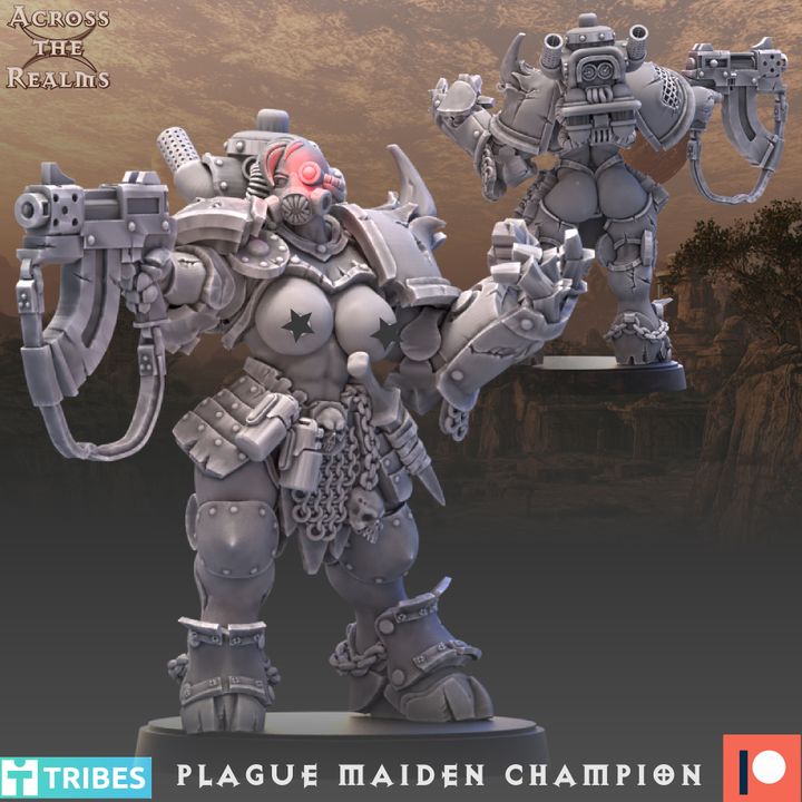Plague Maiden Champion by Across the Realms Miniatures