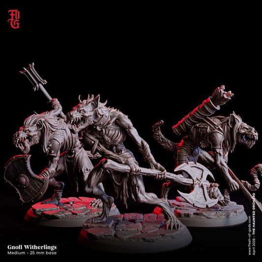 Gnoll Witherlings from "Haunted Orchid" by Flesh of Gods Miniatures