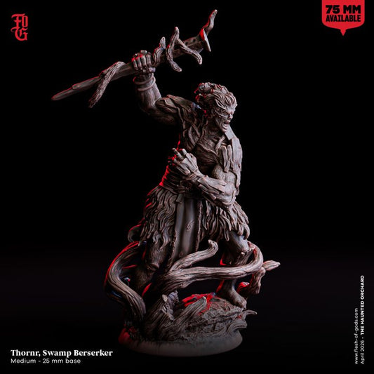 Thronr, Swamp Berserker from "Haunted Orchid" by Flesh of Gods Miniatures