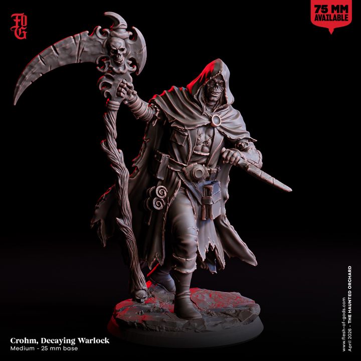 Crohm, Decaiyng Warlock from "Haunted Orchid" by Flesh of Gods Miniatures