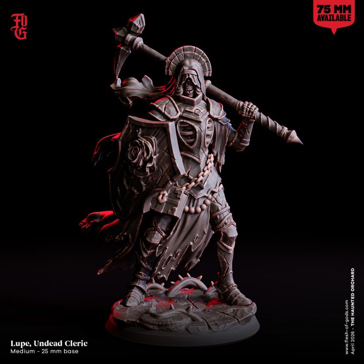 Lupe, Undead Cleric from "Haunted Orchid" by Flesh of Gods Miniatures