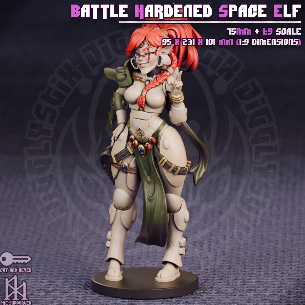 Battle Hardened Space Elf by Jigglystix Pin Up Factory Miniatures