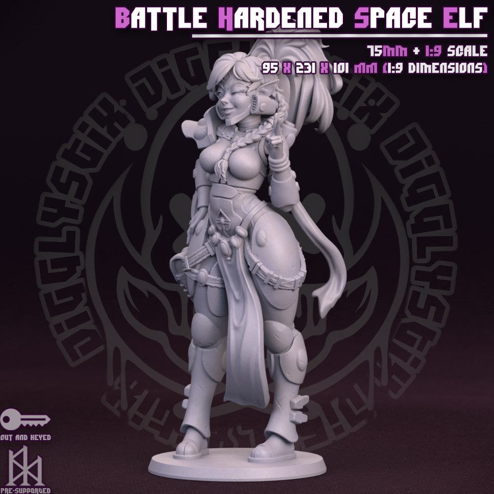 Battle Hardened Space Elf by Jigglystix Pin Up Factory Miniatures