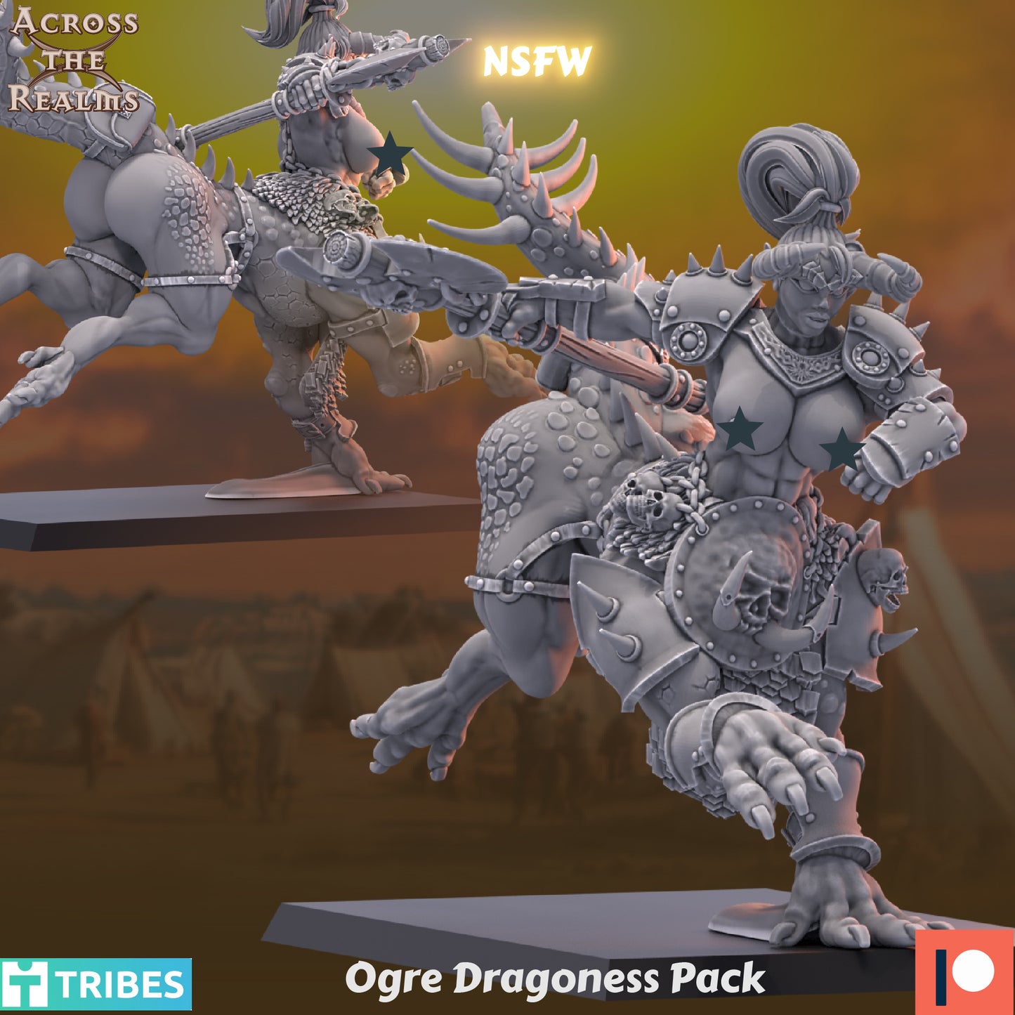 Ogre Dragoness Pack by Across the Realms Miniatures