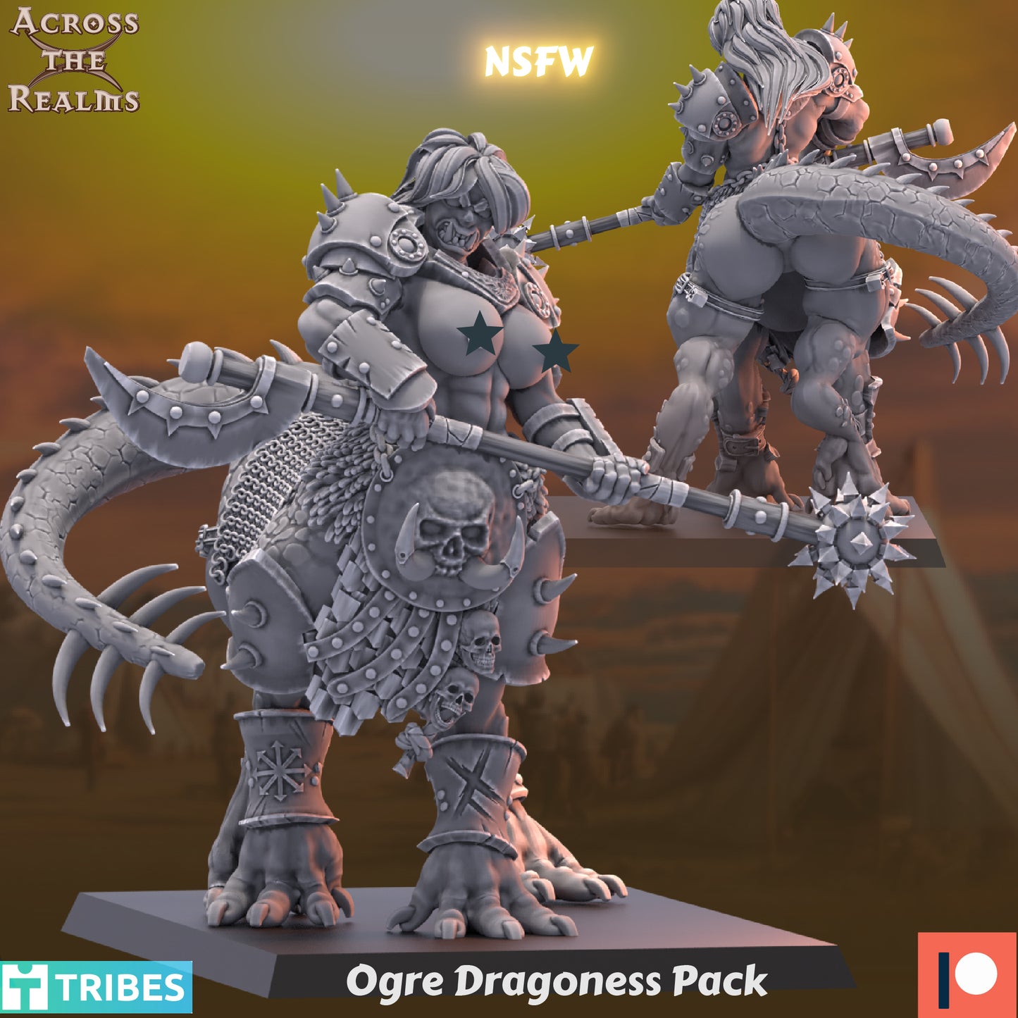 Ogre Dragoness Pack by Across the Realms Miniatures