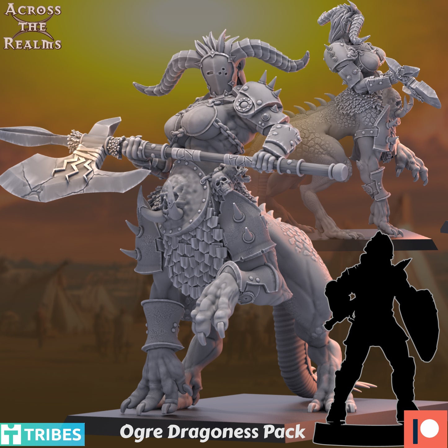 Ogre Dragoness Pack by Across the Realms Miniatures