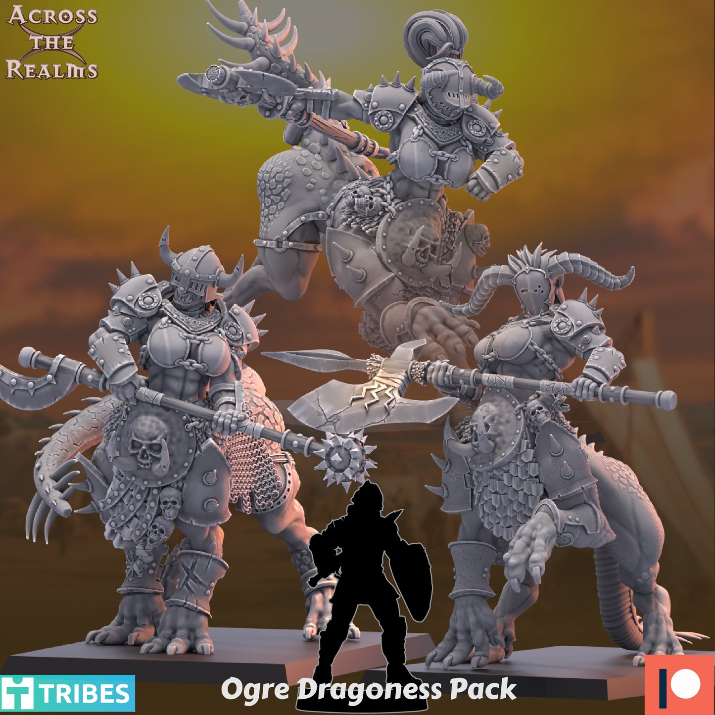 Ogre Dragoness Pack by Across the Realms Miniatures