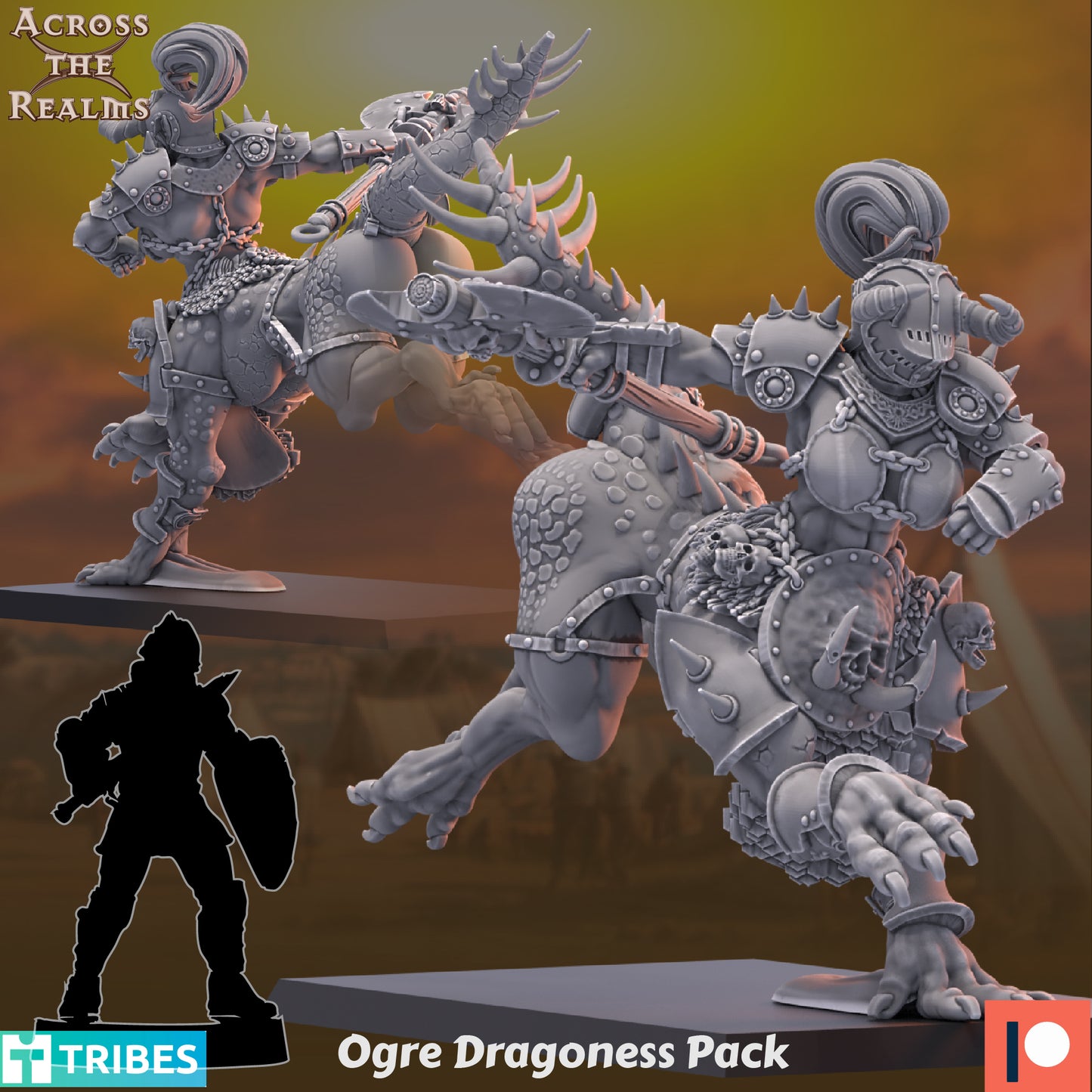Ogre Dragoness Pack by Across the Realms Miniatures