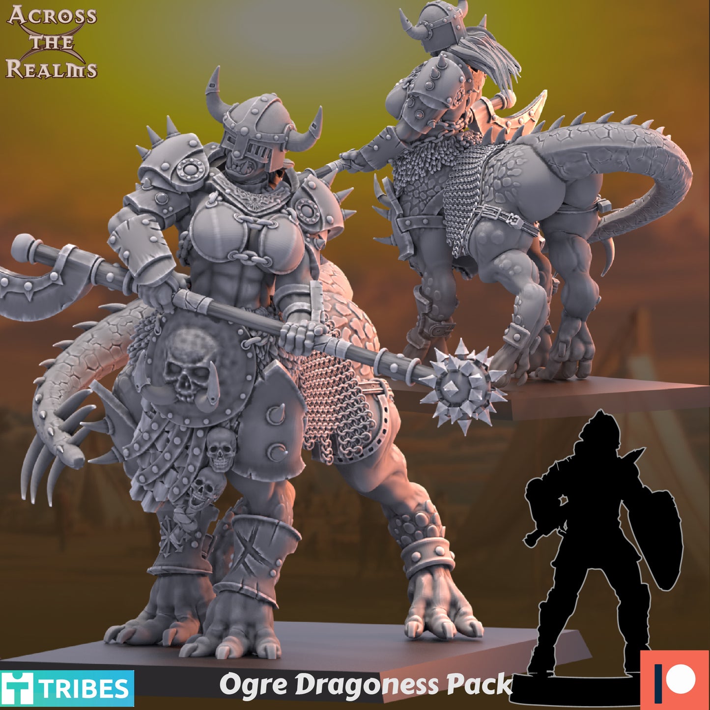 Ogre Dragoness Pack by Across the Realms Miniatures