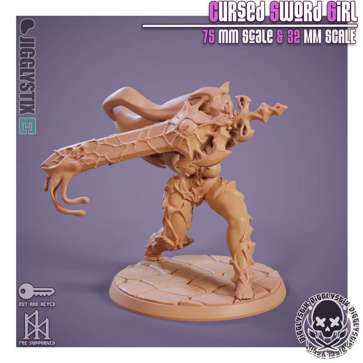 Cursed Sword Girl by Jigglystix Pin Up Factory Miniatures