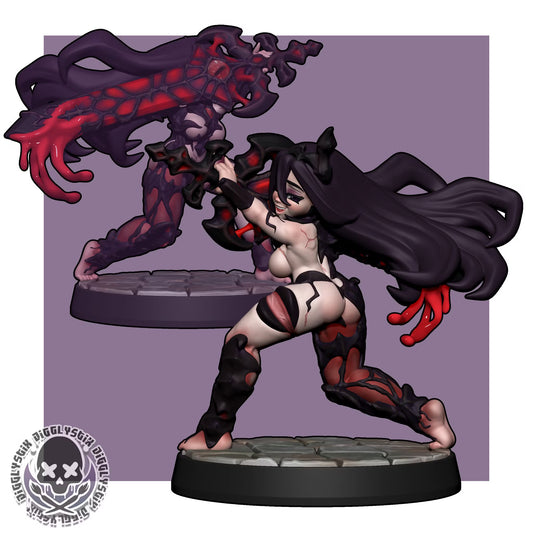 Cursed Sword Girl by Jigglystix Pin Up Factory Miniatures