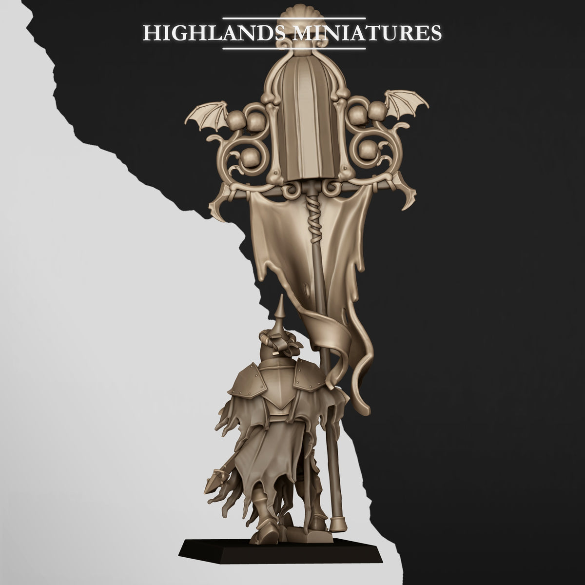 Dismounted Skeletal Lord BSB by Highland Miniatures