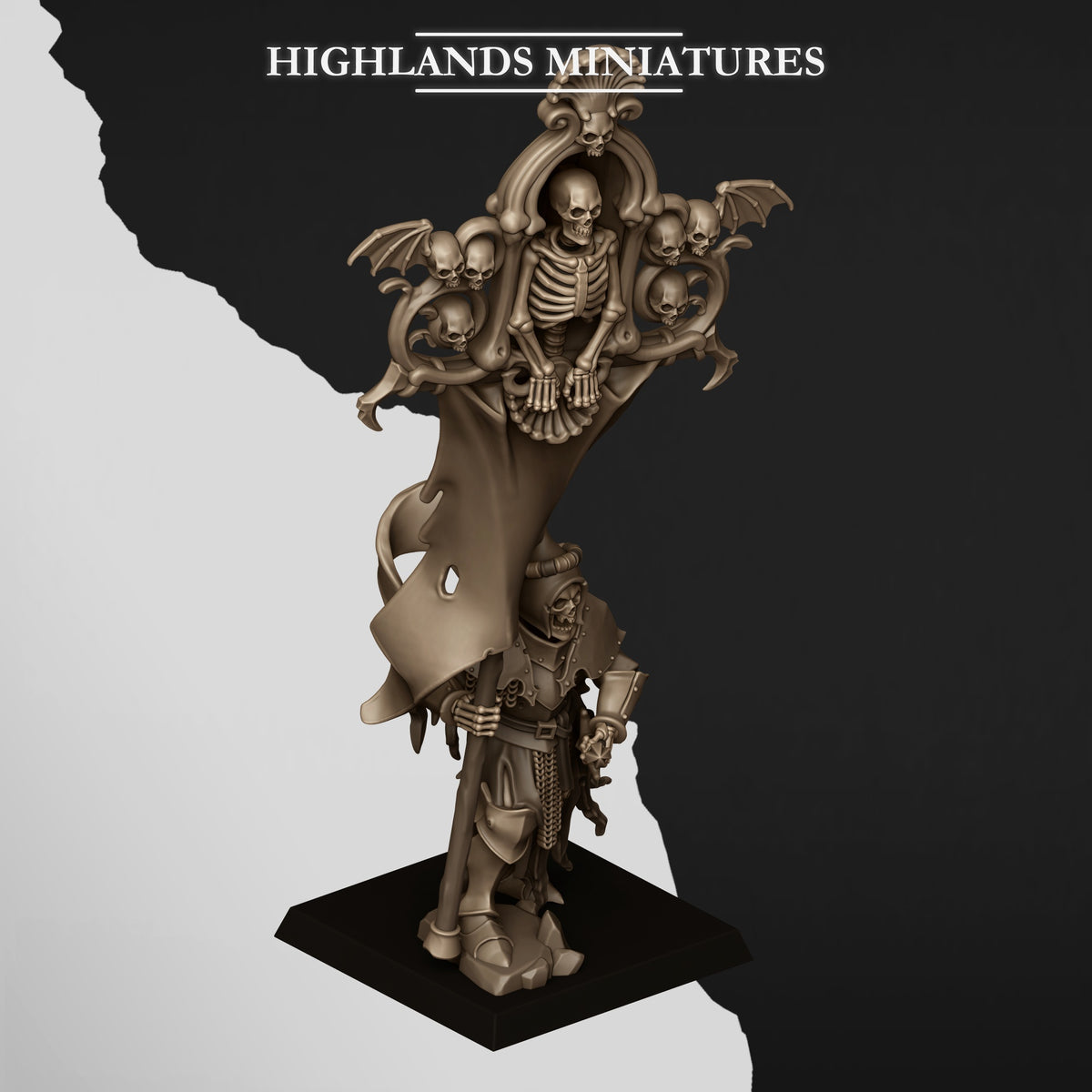 Dismounted Skeletal Lord BSB by Highland Miniatures