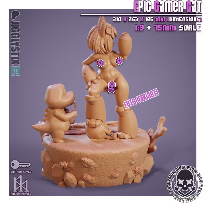 Epic Gamer Cat by Jigglystix Pin Up Factory Miniatures