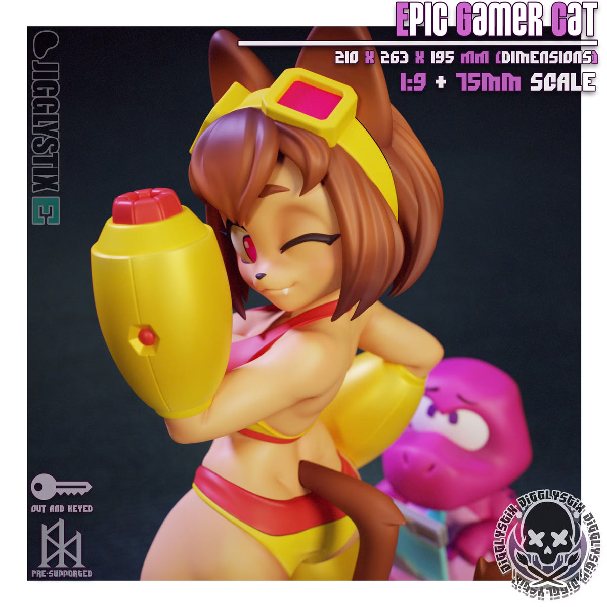 Epic Gamer Cat by Jigglystix Pin Up Factory Miniatures