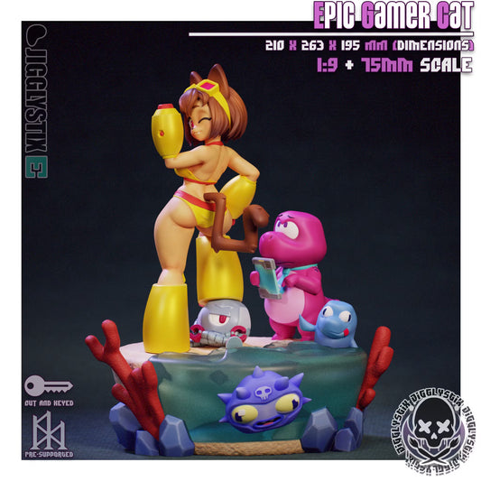 Epic Gamer Cat by Jigglystix Pin Up Factory Miniatures