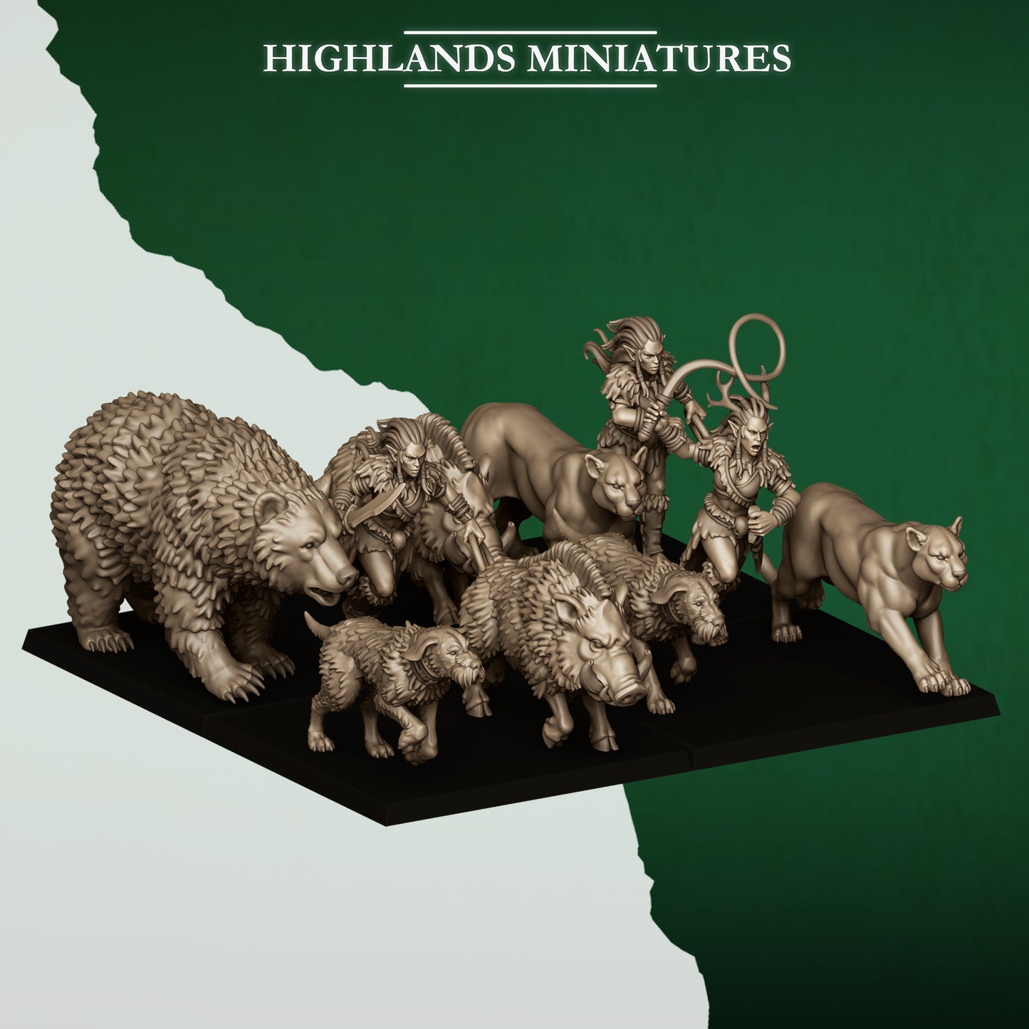 Feral Elf Animal Pack  By Highland Miniatures