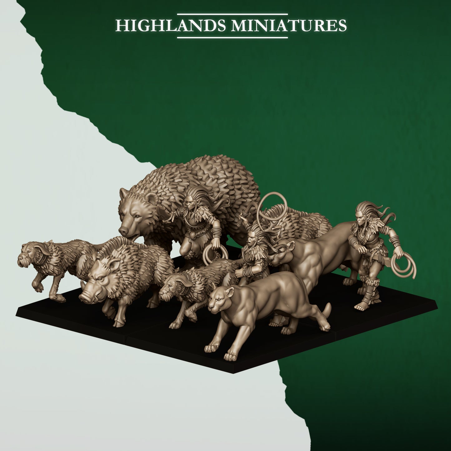Feral Elf Animal Pack  By Highland Miniatures