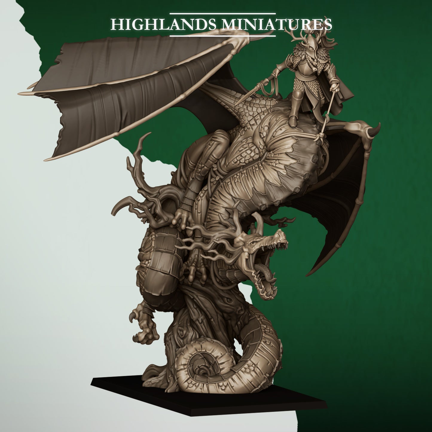 Feral Elf Prince on Feral Dragon from Feral Elves By Highland Miniatures