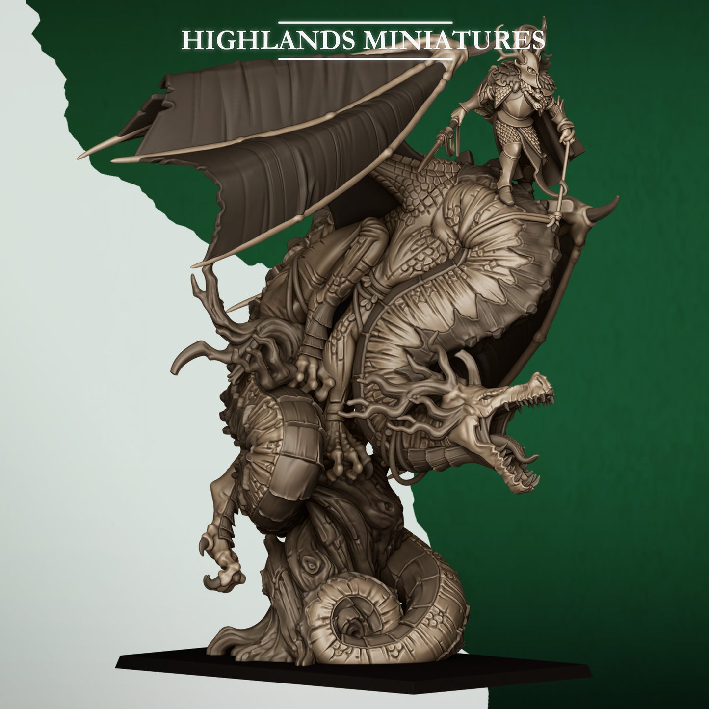 Feral Elf Prince on Feral Dragon from Feral Elves By Highland Miniatures