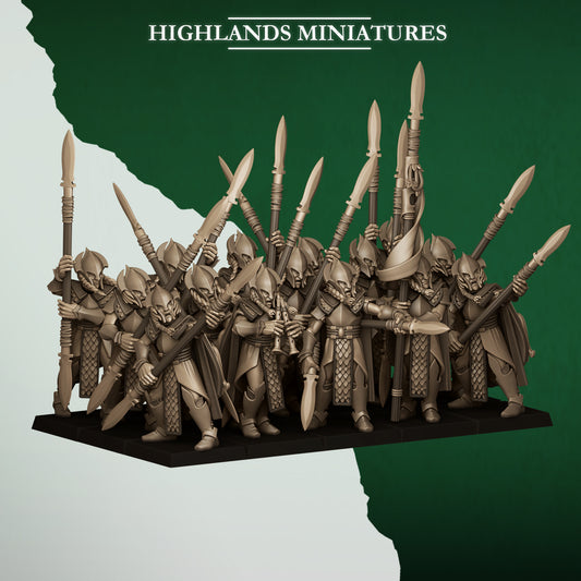 Feral Spearmen from Feral Elves by Highland Miniatures