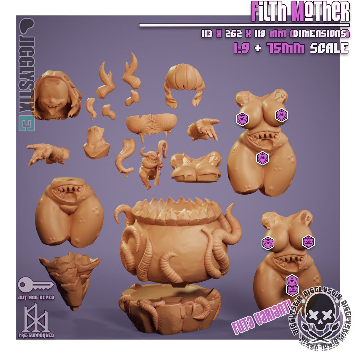 Filth Mother by Jigglystix Pin Up Factory Miniatures