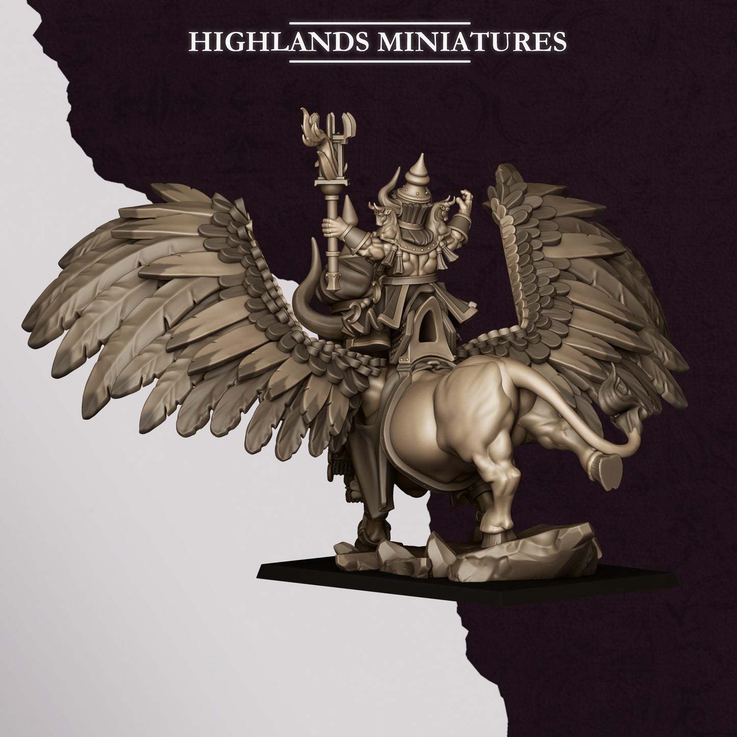 Great Sorcerer of Marduk on Lamassu from Sons of Marduk  by Highland Miniatures